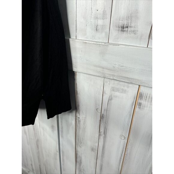 JOAH BROWN BLACK RIBBED KNIT ONE SHOULDER STRETCH MINI SIDE SLIT SLIP DRESS S/M - Picture 5 of 13